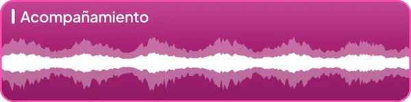 Capa Acompañamiento: la forma de onda del resto del audio, en magenta.